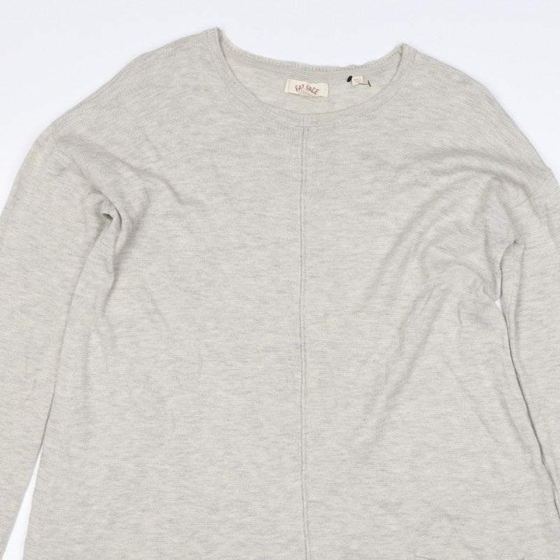 Fat Face Women’s Grey Size 8 Open Knit Longline Cardigan