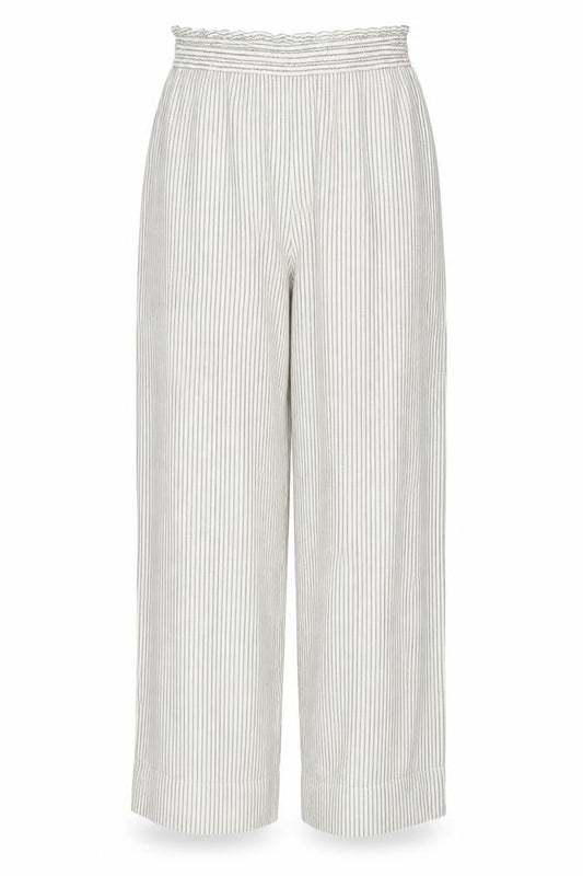 Next Women’s White Black Stripe Paperbag Wide-Leg Trousers UK 10
