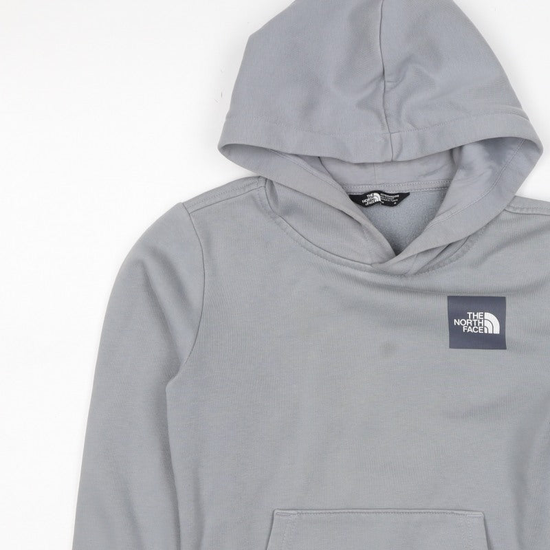 The North Face Boys Grey Logo Pullover Hoodie Age 10 Years