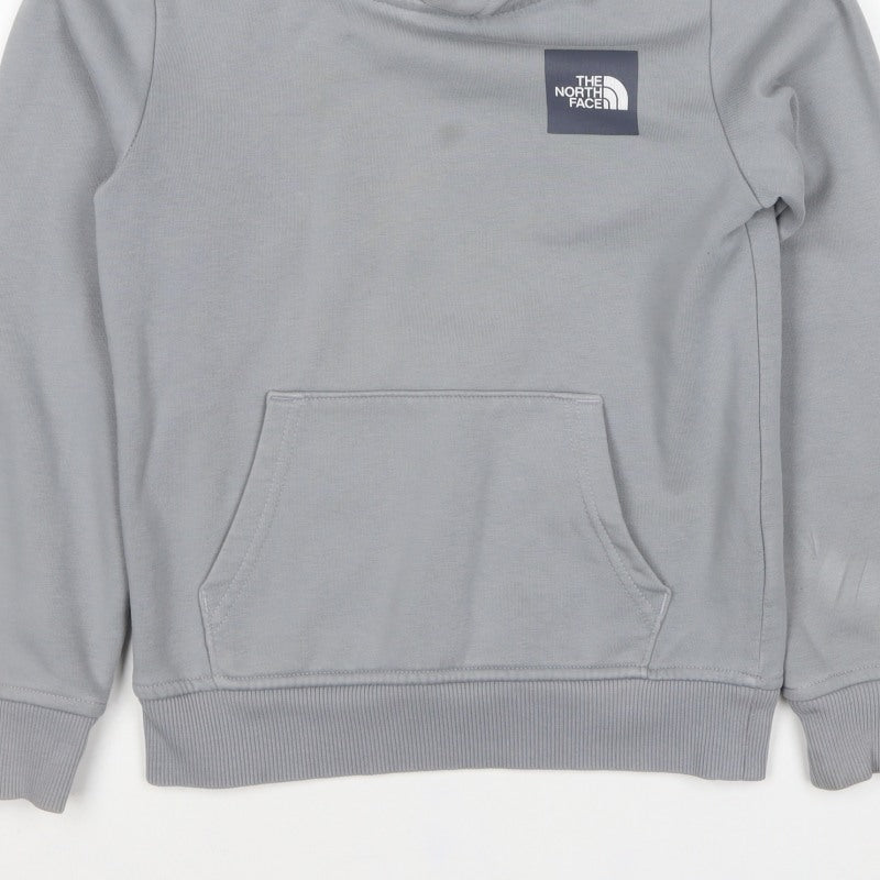 The North Face Boys Grey Logo Pullover Hoodie Age 10 Years