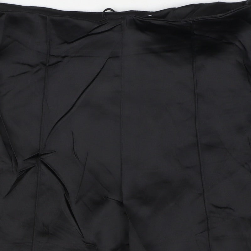 Zara Women Black S Satin Effect Tailored Shorts NWT