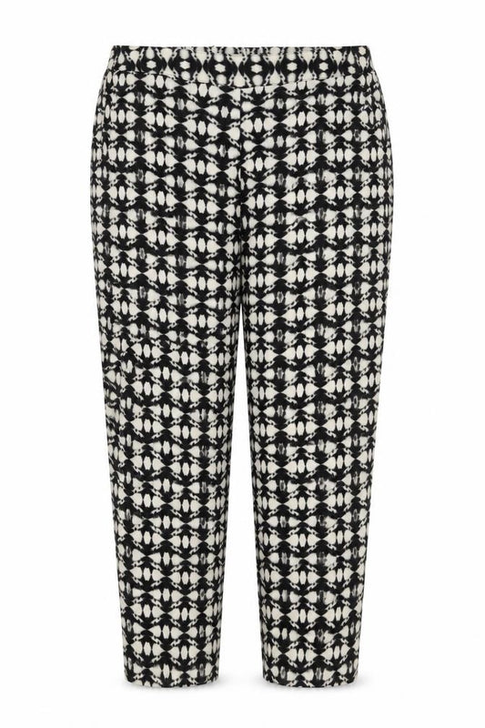 Marks & Spencer Women's Black UK 18 Short Geometric Wide-Leg Trousers
