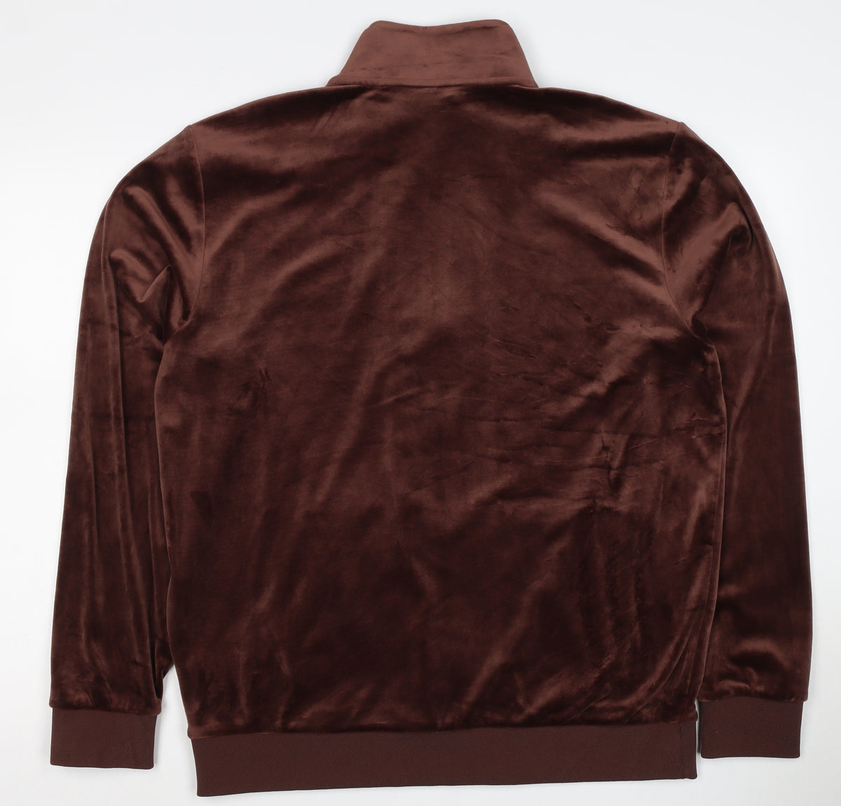 Fila Men Brown L Full Zip Velvet Track Sweatshirt Logo