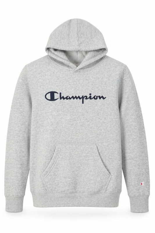 Champion Men’s Grey Small Pullover Logo Hoodie Fleece Pocket