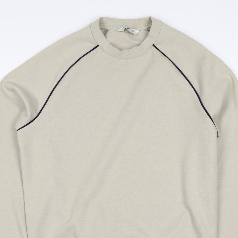 Autograph Men’s Beige Small Crew Neck Piped Cotton Blend Sweatshirt