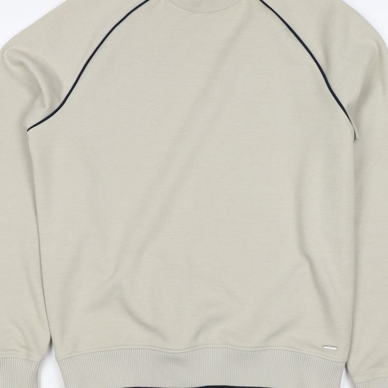 Autograph Men’s Beige Small Crew Neck Piped Cotton Blend Sweatshirt