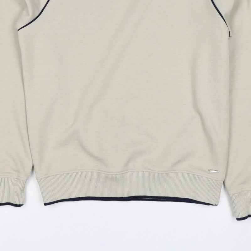 Autograph Men’s Beige Small Crew Neck Piped Cotton Blend Sweatshirt