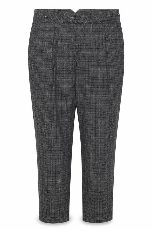 Next Women’s Grey Check Straight Leg Trousers UK 16 Regular