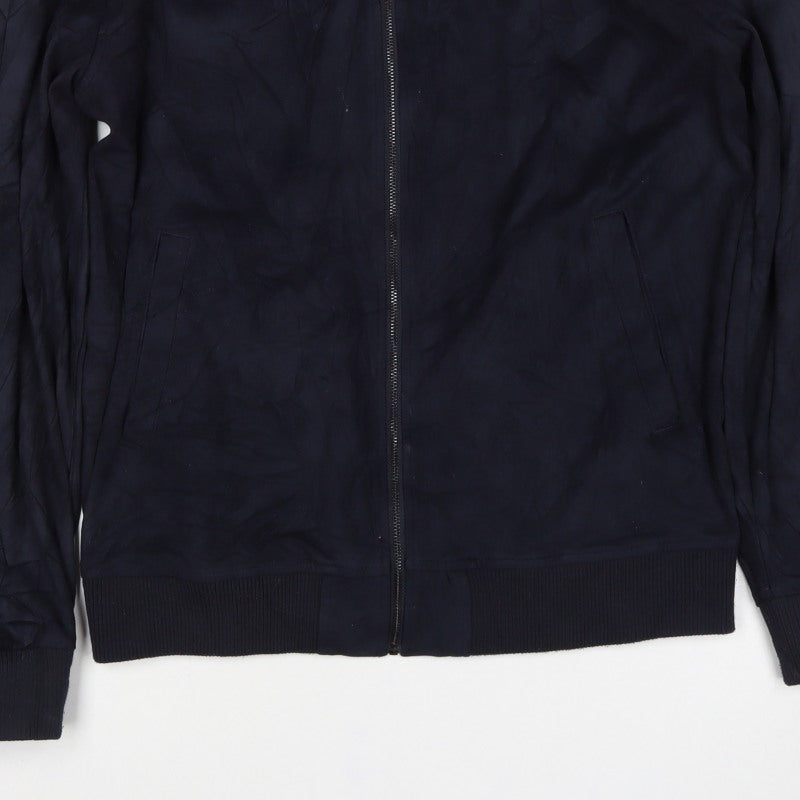Zara Man Blue M Bomber Jacket Full Zip Casual Pockets