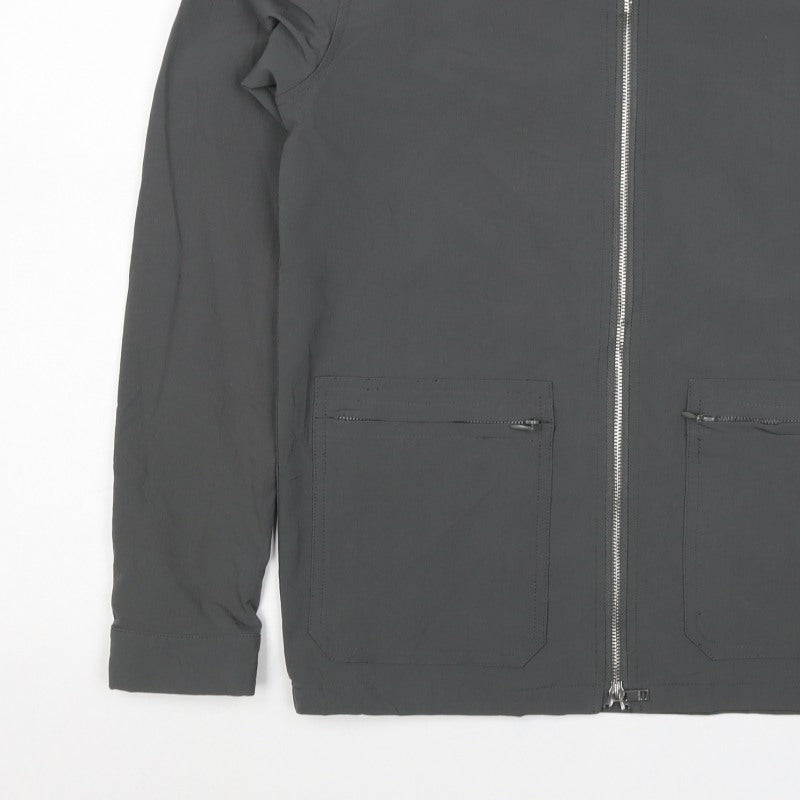 Bélier Men’s Grey Stretch Zip Jacket Size S Point Collar Pockets