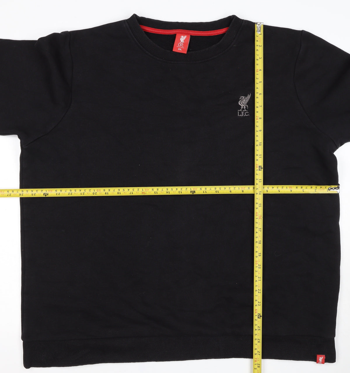 Liverpool FC Men’s Black 2XL Crew Neck Logo Pullover Sweatshirt