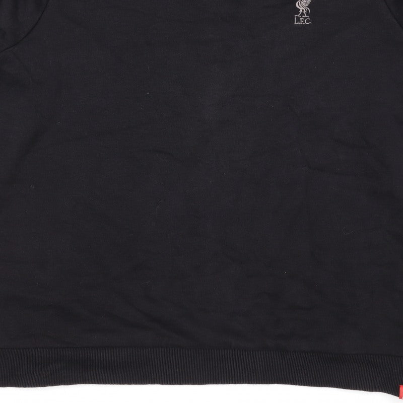 Liverpool FC Men’s Black 2XL Crew Neck Logo Pullover Sweatshirt