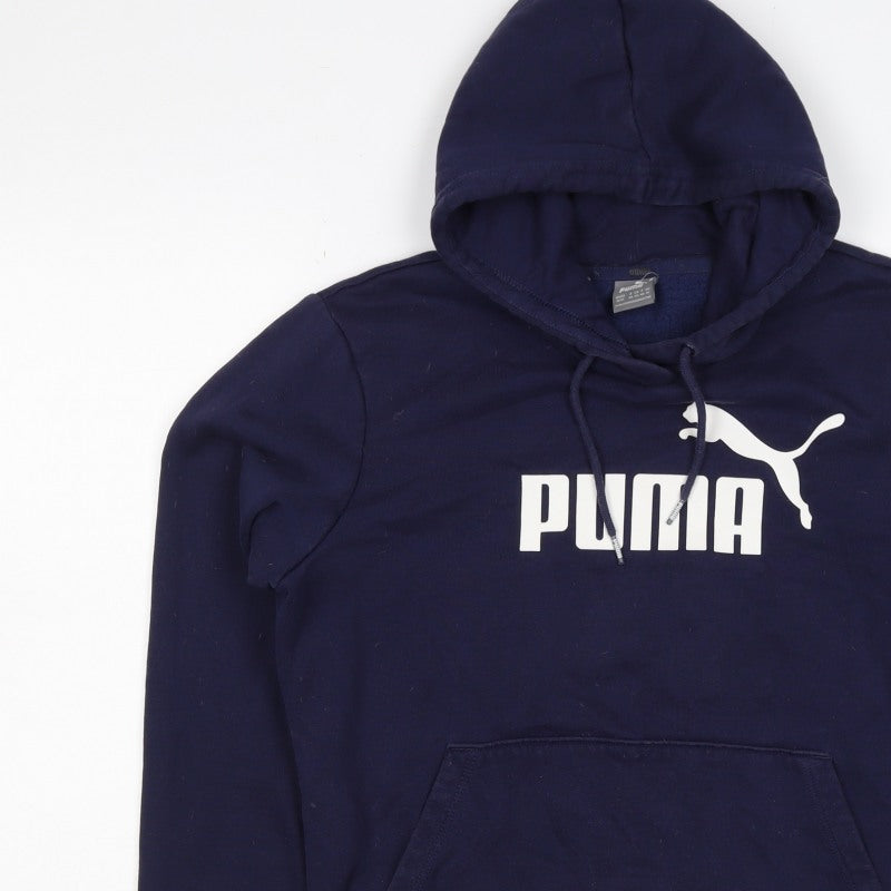 Puma Women's Navy UK 12 Pullover Hoodie Logo Pocket