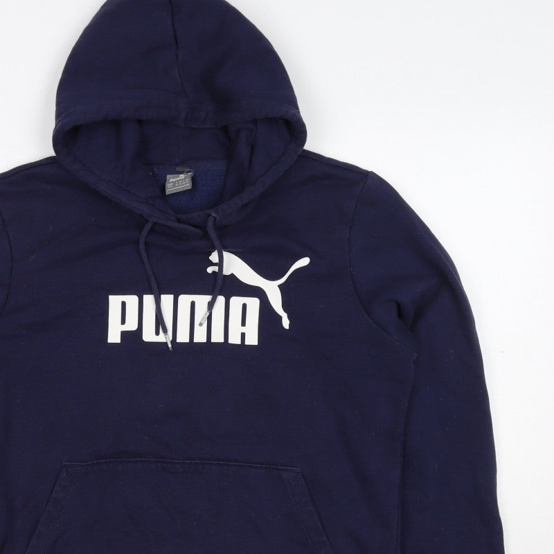 Puma Women's Navy UK 12 Pullover Hoodie Logo Pocket