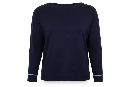 Joules Women’s Blue UK 14 Crew Neck Logo Knit Pullover Jumper