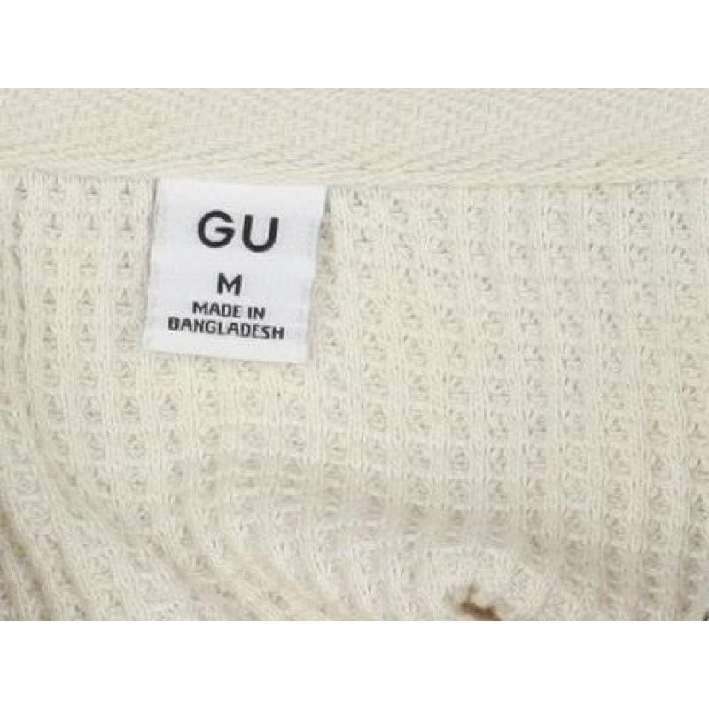GU Women’s Ivory M Quarter Zip Knit Pullover Sweatshirt