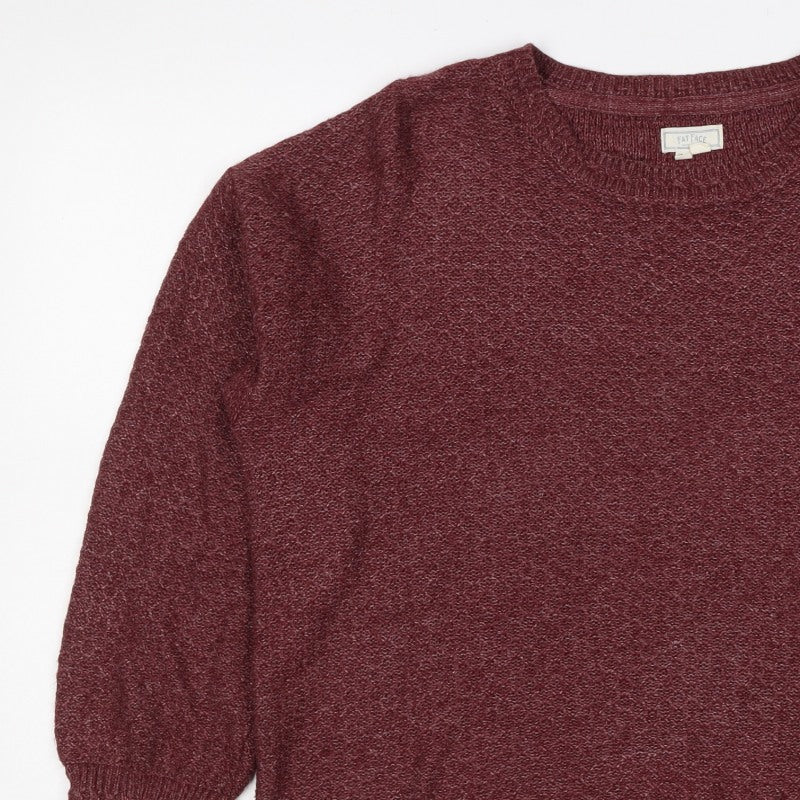 Fat Face Women’s Red Size 16 Crew Neck Knit Pullover Jumper