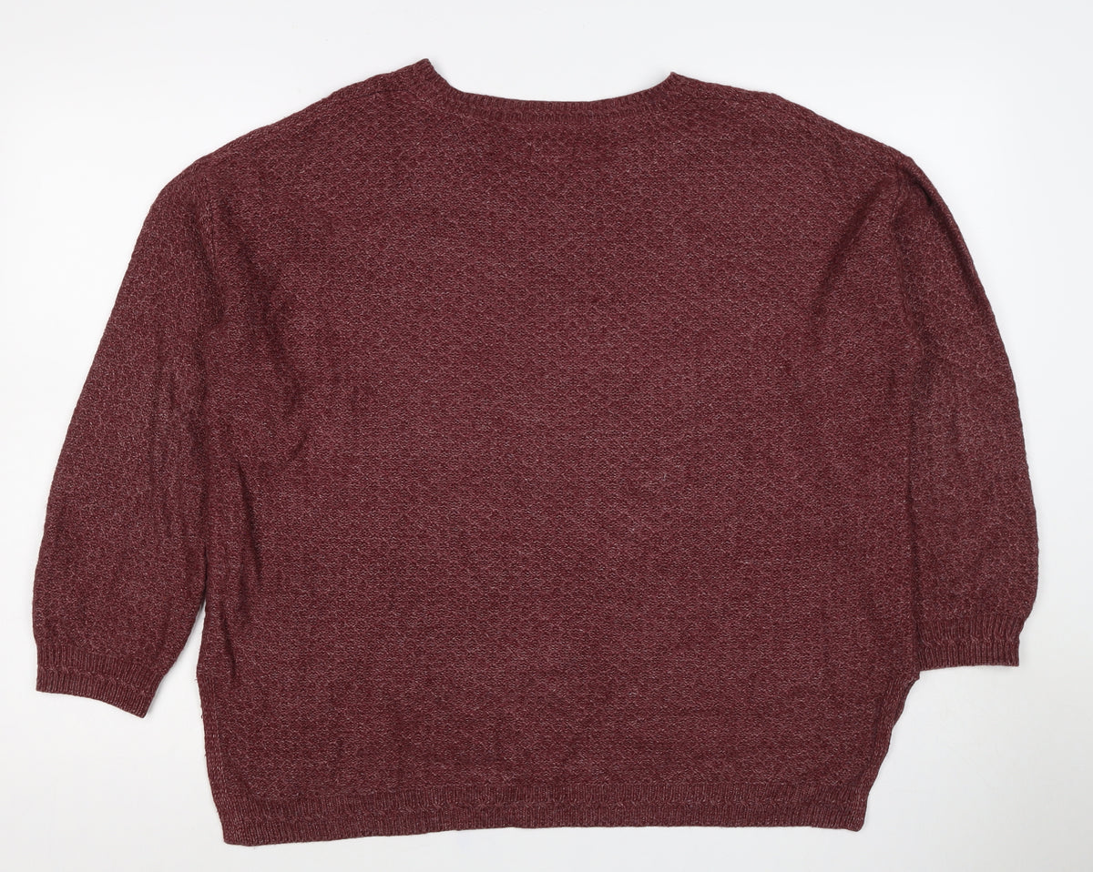 Fat Face Women’s Red Size 16 Crew Neck Knit Pullover Jumper