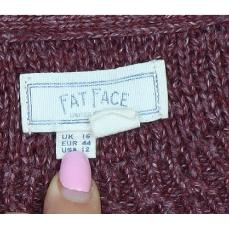 Fat Face Women’s Red Size 16 Crew Neck Knit Pullover Jumper