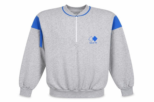 Baretta Men Grey Blue M 1/4 Zip Retro Logo Sweatshirt