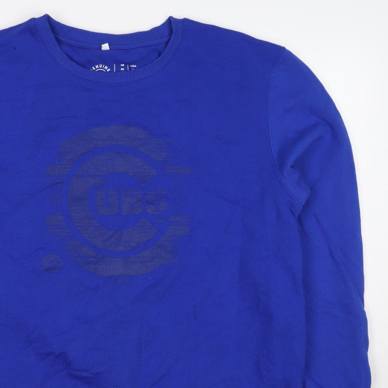 Genuine Merchandise Men's Blue XL Cube Logo Crew Neck Sweatshirt