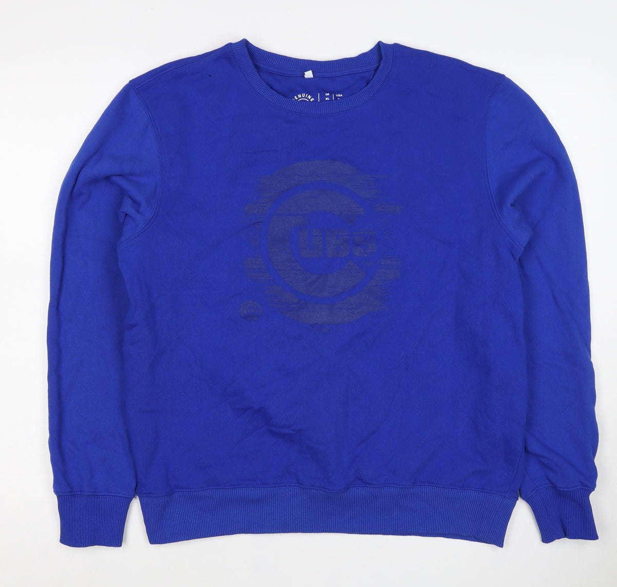 Genuine Merchandise Men's Blue XL Cube Logo Crew Neck Sweatshirt