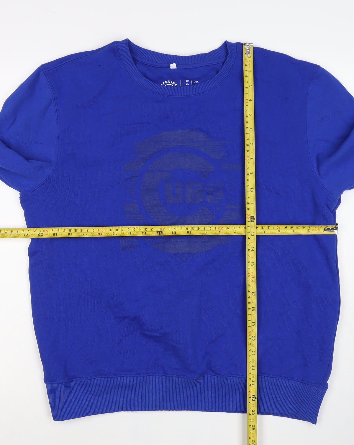 Genuine Merchandise Men's Blue XL Cube Logo Crew Neck Sweatshirt