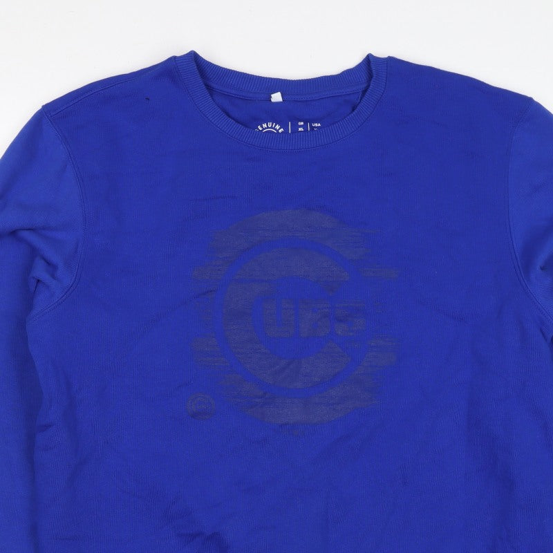 Genuine Merchandise Men's Blue XL Cube Logo Crew Neck Sweatshirt