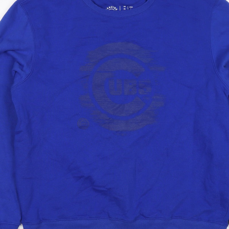 Genuine Merchandise Men's Blue XL Cube Logo Crew Neck Sweatshirt