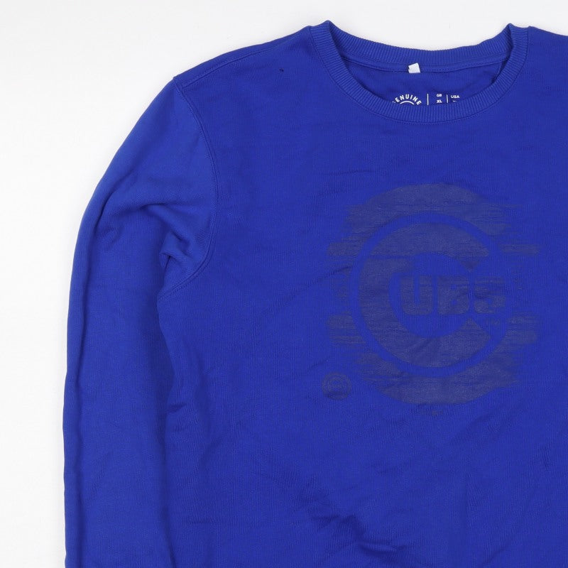 Genuine Merchandise Men's Blue XL Cube Logo Crew Neck Sweatshirt
