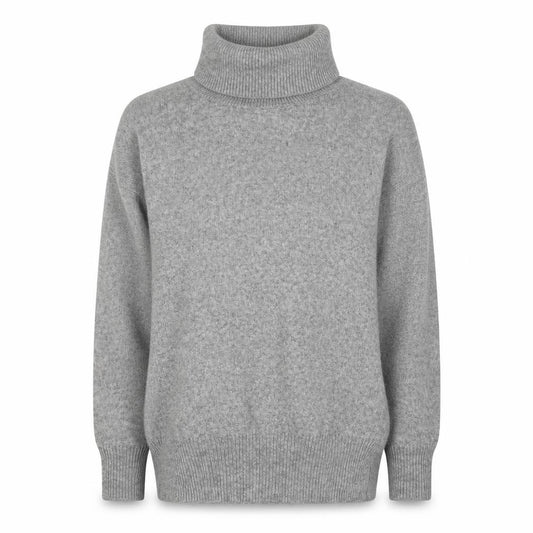 Chicwish Women Grey S Roll Neck Knit Pullover Jumper