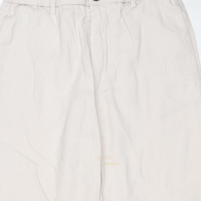Zara Women's Ivory XS Cuffed Jogger Trousers Viscose Blend
