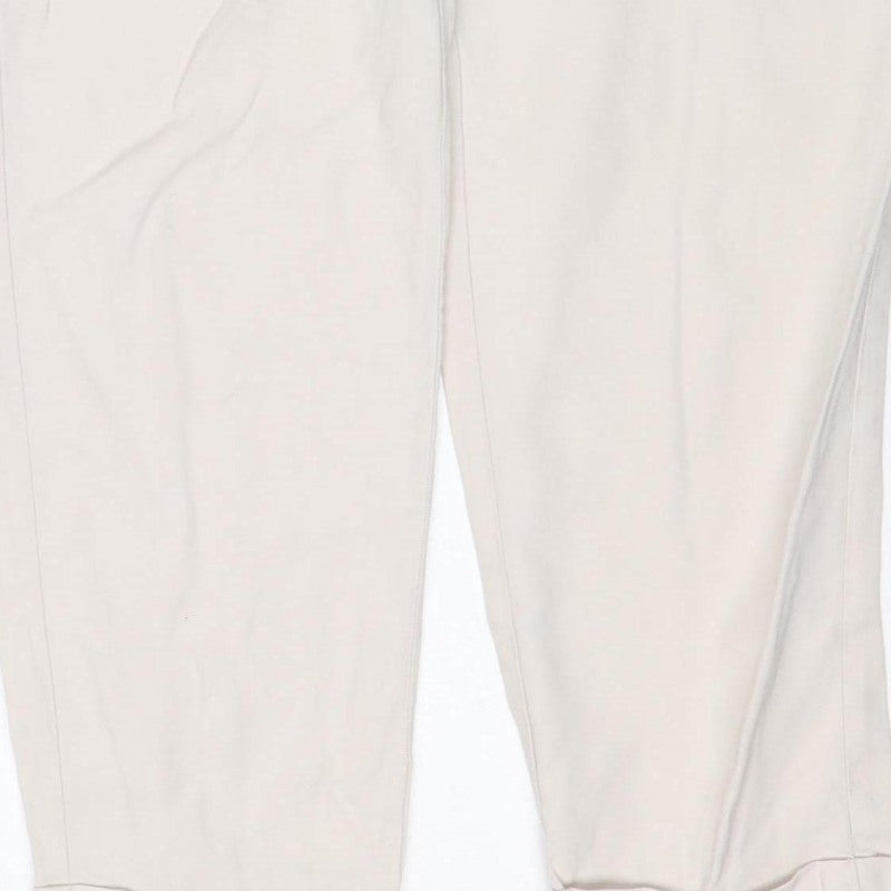 Zara Women's Ivory XS Cuffed Jogger Trousers Viscose Blend