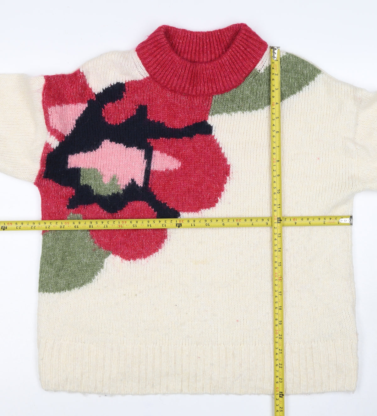 Marks & Spencer Women's M Ivory Rose Roll Neck Knit Jumper