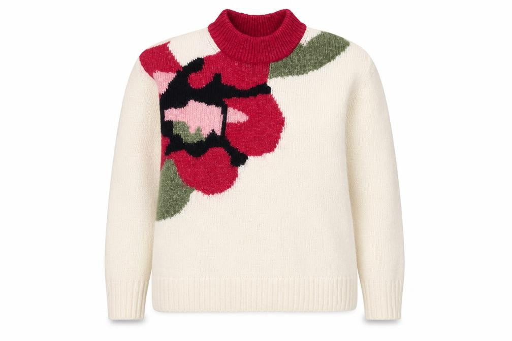 Marks & Spencer Women's M Ivory Rose Roll Neck Knit Jumper