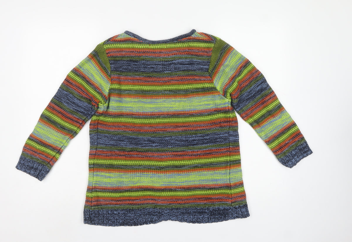 Per Una Women Multicoloured S Open Knit Stripe Cardigan Long Sleeve