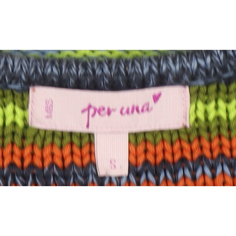 Per Una Women Multicoloured S Open Knit Stripe Cardigan Long Sleeve