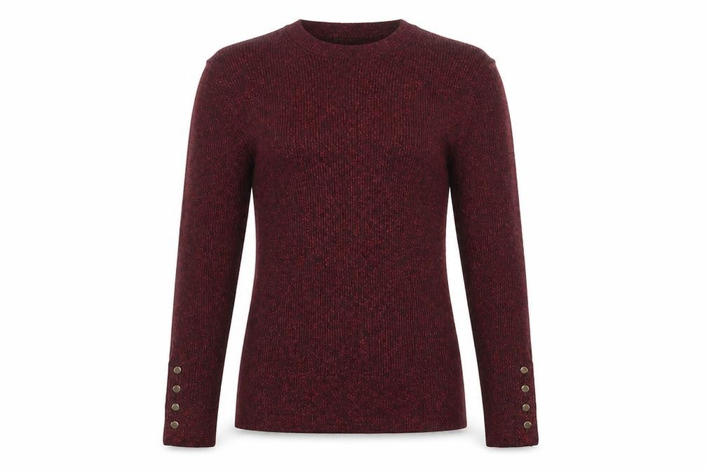 Marks and Spencer Women’s Red Glitter Rib Knit Jumper Size 8