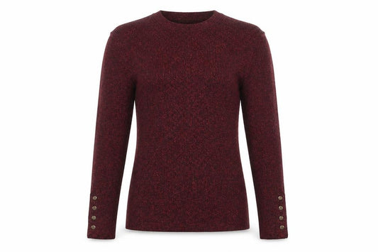 Marks and Spencer Women’s Red Glitter Rib Knit Jumper Size 8