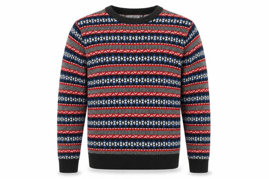 Jacob Harris Men’s Multicoloured M Fair Isle Crew Neck Pullover Jumper