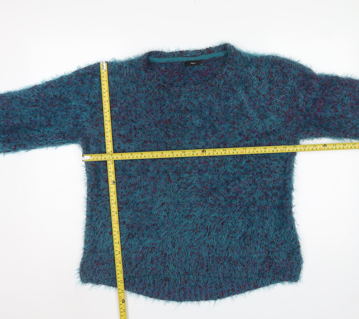 M&Co Women’s Blue Size 20 Fluffy Knit Round Neck Pullover Jumper