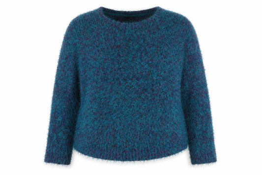 M&Co Women’s Blue Size 20 Fluffy Knit Round Neck Pullover Jumper