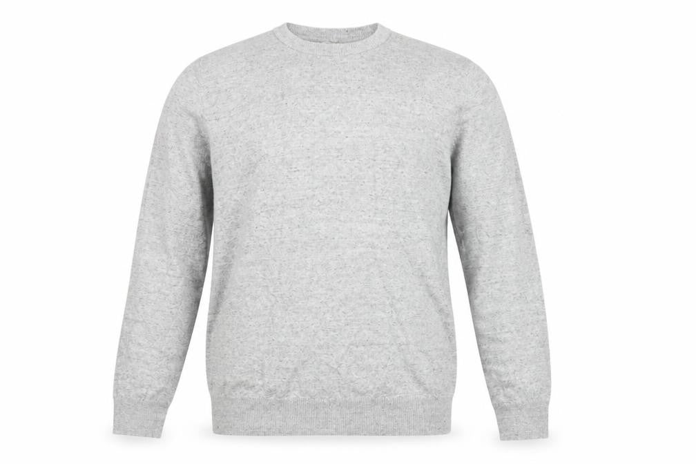 Marks and Spencer Men's Grey Cotton Crew Neck Pullover Jumper L