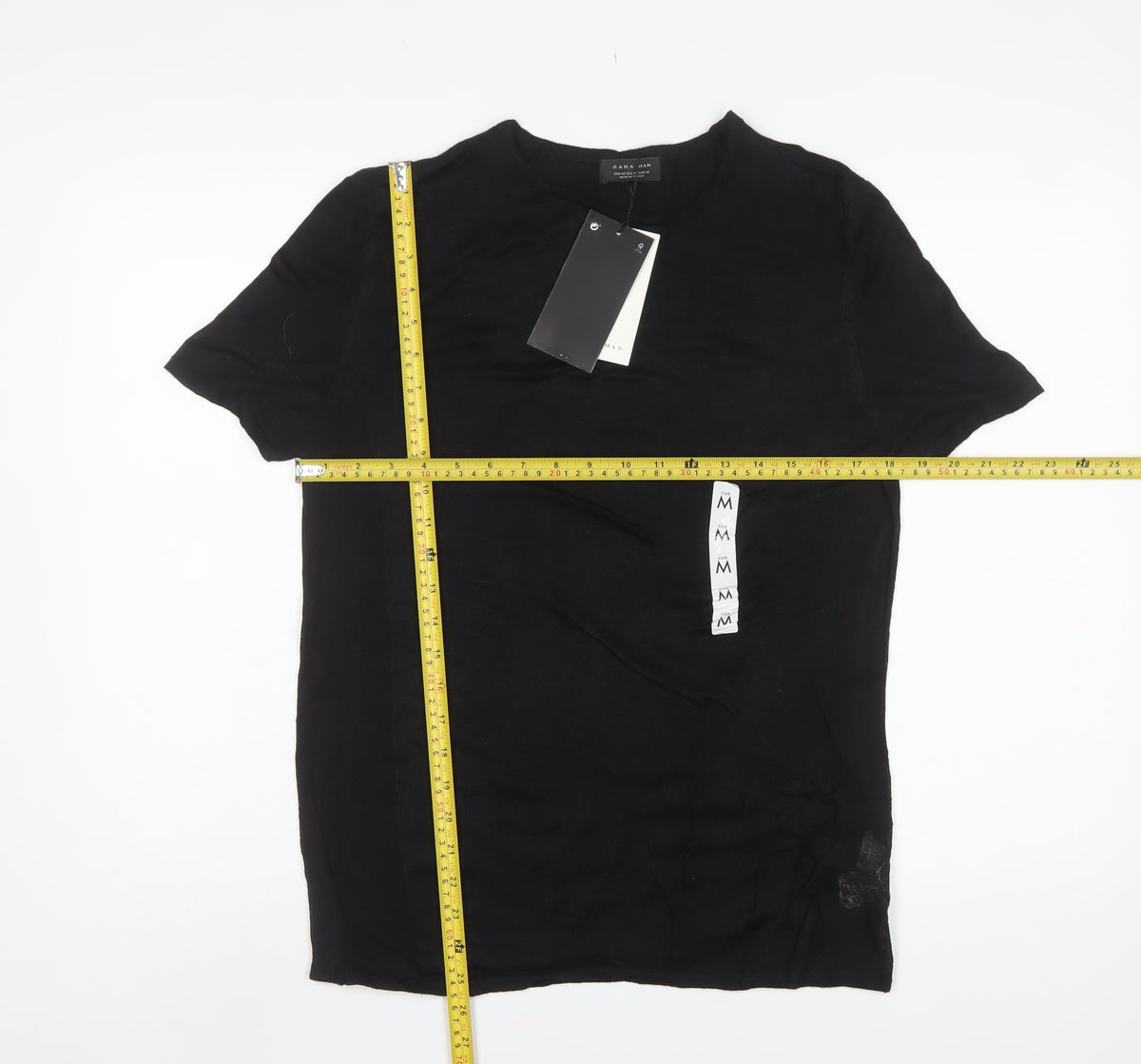 Zara Man Men's Black M Short Sleeve Crew Neck Knit Pullover Jumper