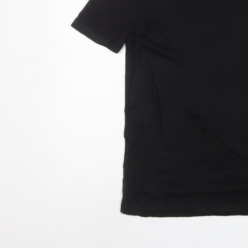 Zara Man Men’s Black Size M Short Sleeve Crew Neck Knit Pullover Jumper