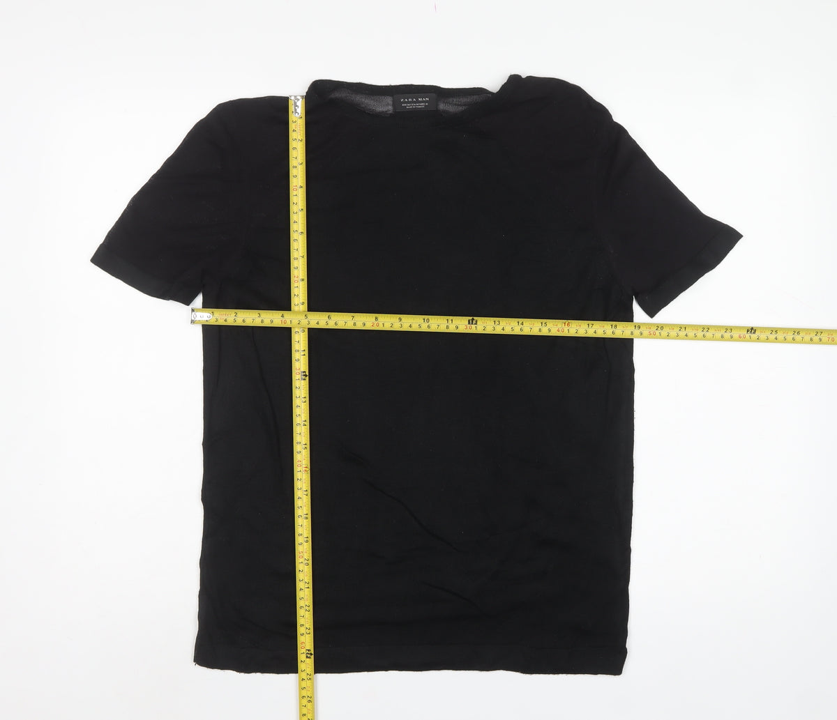 Zara Man Men’s Black Size M Short Sleeve Crew Neck Knit Pullover Jumper