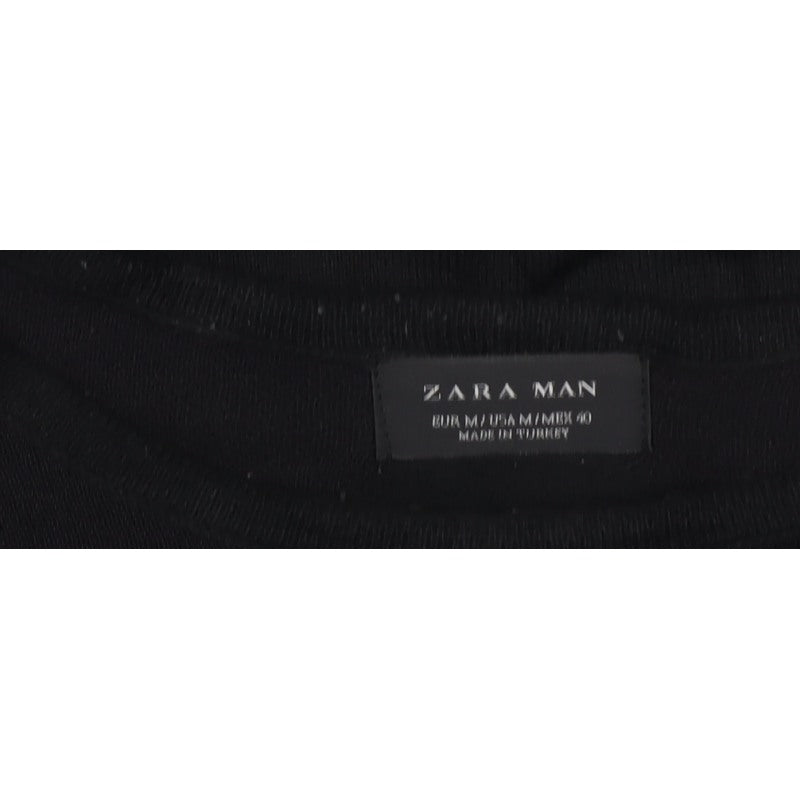 Zara Man Men’s Black Size M Short Sleeve Crew Neck Knit Pullover Jumper