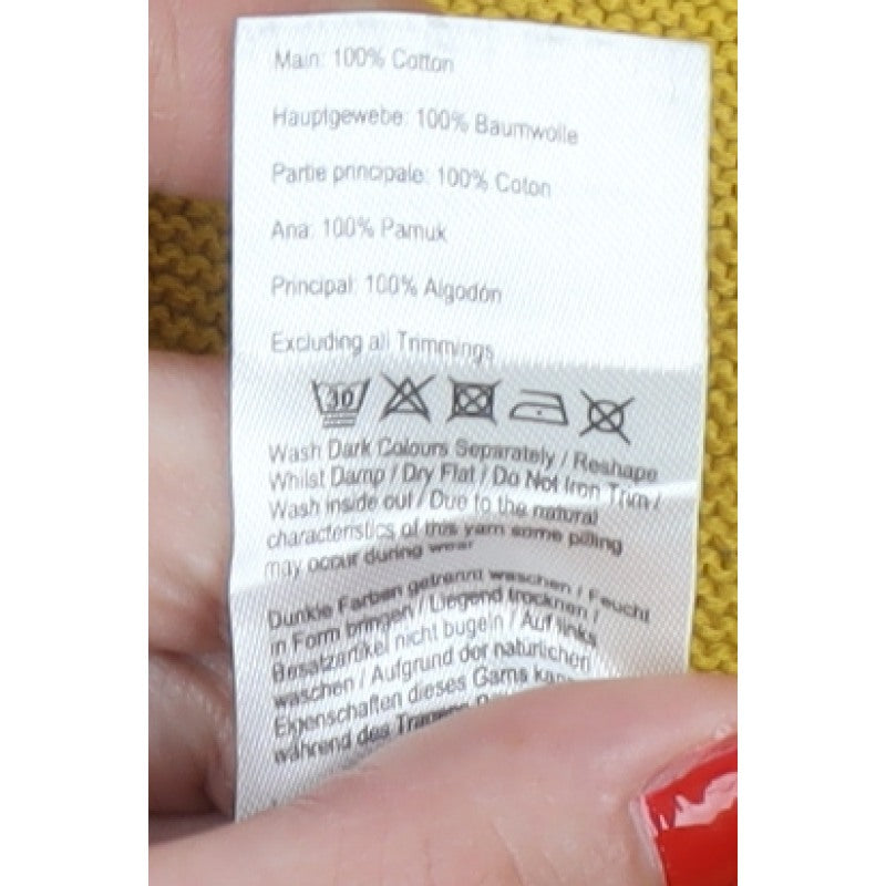 Joules Women Yellow UK 10 Cotton Knit Pocket Pullover Jumper