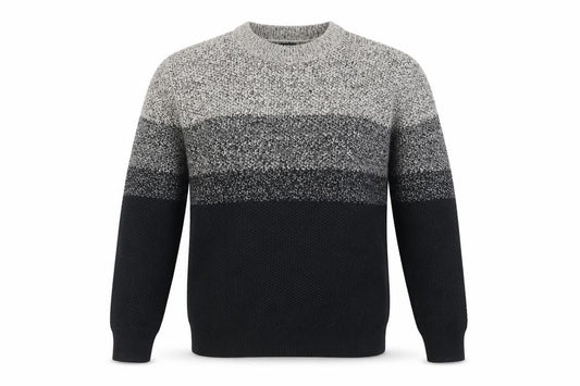 Next Supply Men’s Grey Black XL Chunky Knit Crew Neck Pullover Jumper