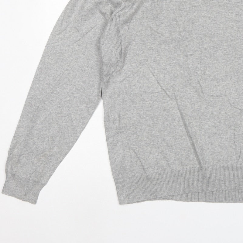 Next SP Men’s Grey V-Neck Cotton Knit Pullover Jumper Large